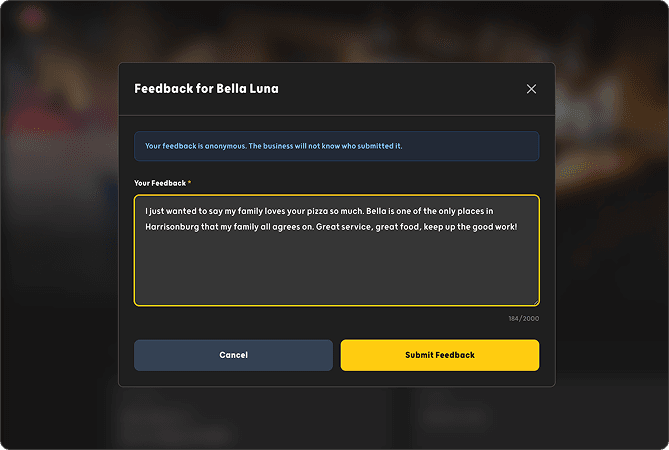 Feedback form
